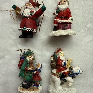 Set of 4 Santa Clause Ornaments